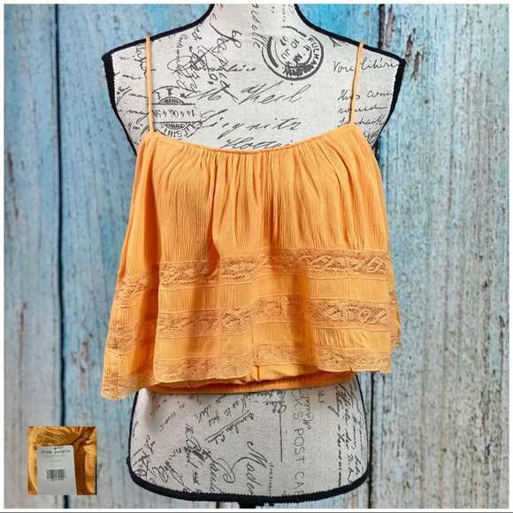 Free People NWT Orange Home Again Camisole - Picture 2 of 16